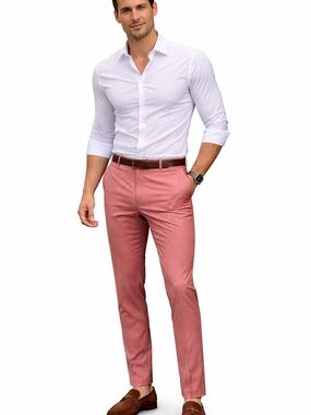 Men’s Ultra Slim Flat-Front Wool Dress Pants